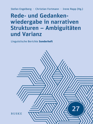 cover image of Rede- und Gedankenwiedergabe in narrativen Strukturen – Ambiguitäten und Varianz